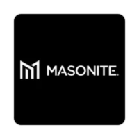 A black square with the word masonite on it.