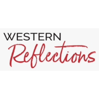 The logo for western reflections is red and black on a white background.